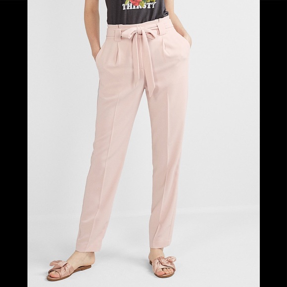 high waisted tie ankle pants